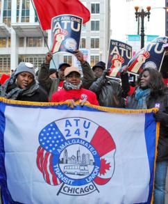 Chicago transit workers march with Occupy Chicago against budget cuts and concession demands (Carole Ramsden | SW)