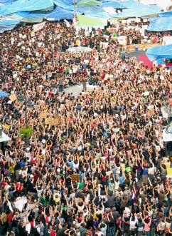 Massive crowds have joined the demonstrations for "real democracy now" in Madrid (Engel Serón)
