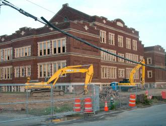 A public school in Albany, N.Y., slated for demolition and reconstruction (Robin Skyler Tell)