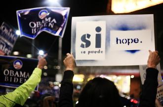 An election-eve rally for Barack Obama in Lincoln, Neb. (Alexandra Matzke)
