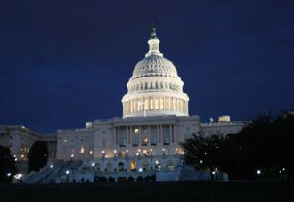 The U.S. Capitol building at night (Natalie Maguire)