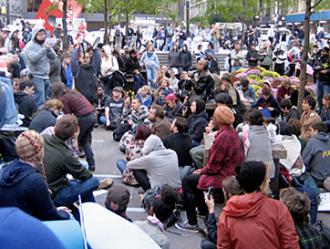 Wall Street occupiers gather for a general assembly (Will Russell | SW)