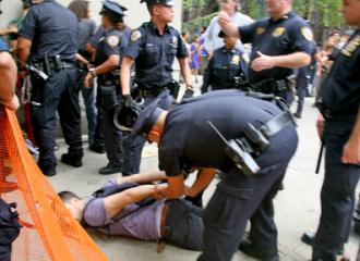 New York police on a rampage against demonstrators from Occupy Wall Street (Brennan Cavanaugh)