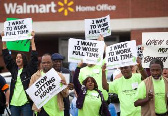 Wal-Mart workers join in a coordinated day of protests and work actions (Marc F. Henning)