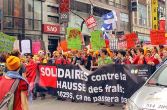 Students on the march through Montreal (Tina Mailhot-Roberge)