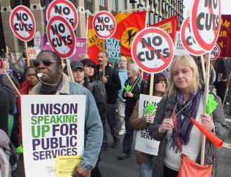 The London demonstration against austerity was estimated at 150,000 strong (Dean Thorpe)