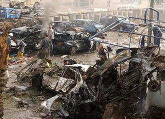 Wreckage left behind after a car bombing in Baghdad (James Gordon)