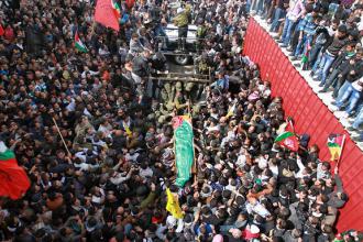 Mass funeral protest for Arafat Jaradat (Stop the Wall Campaign)
