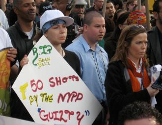 Rallying outside the courthouse after the not-guilty verdict in the trial of Sean Bell's killers (Brian Jones | SW)