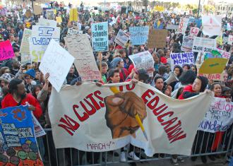 Tens of thousands gathered outside San Francisco's Civic Center at the end of the Day of Action (Josh On | SW)