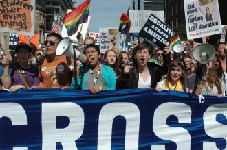 Marching for LGBT rights at the National Equality March (Eric Ruder | SW)