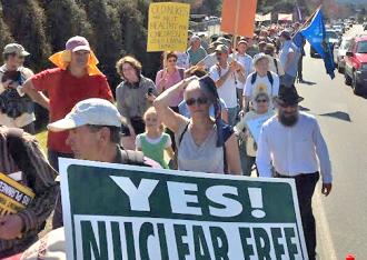 Some 1,000 people marched in the biggest demonstration against the Vermont Yankee plant in years (Michael Ware | SW)