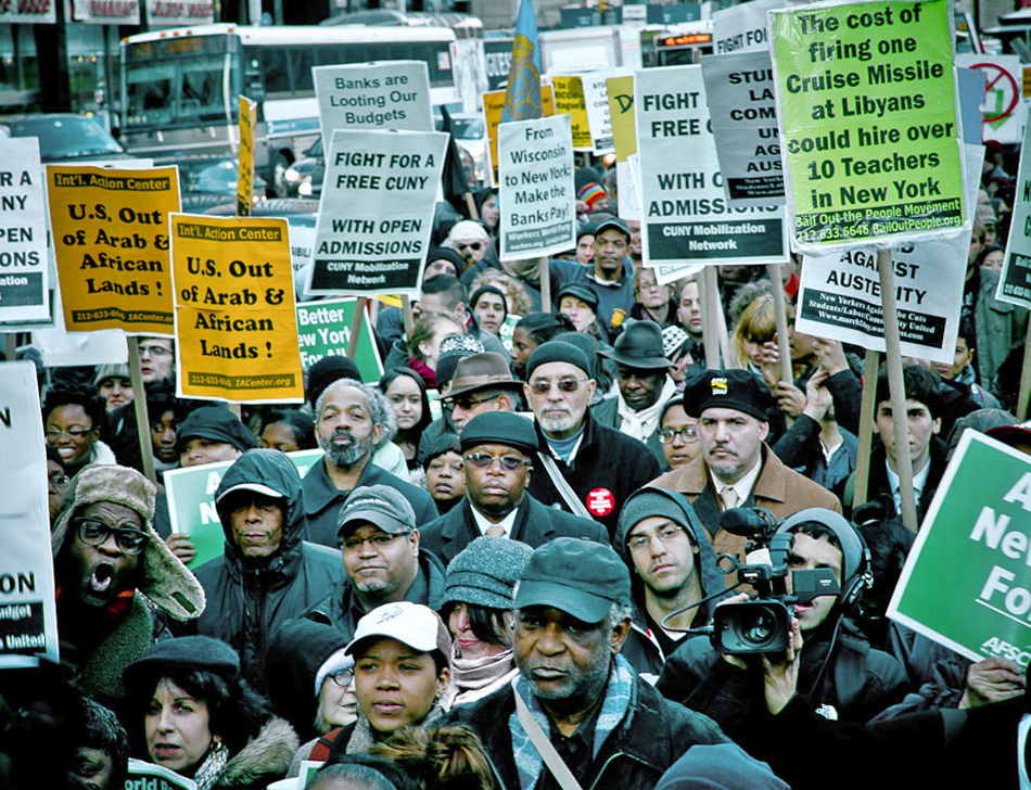 A day of protest against budget cuts in NYC