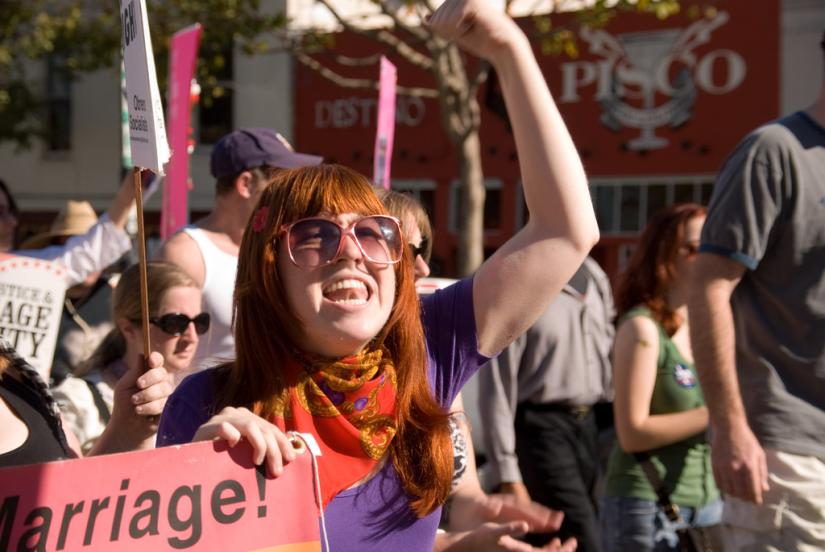 Marching against Prop 8 in San Francisco