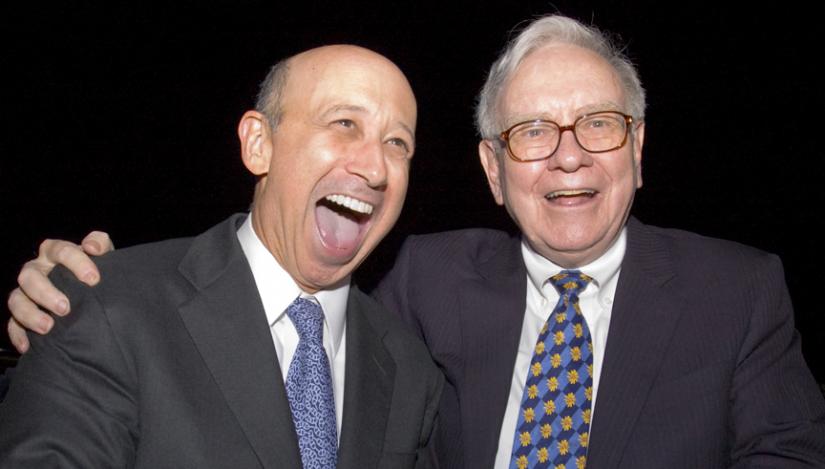 Goldman Sachs CEO Lloyd Blankfein and billionaire Warren Buffett are among the few people laughing during the current crisis