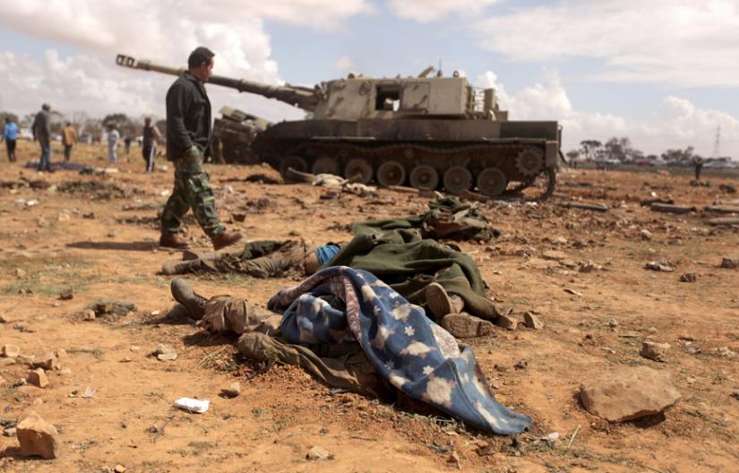 Casualties of the U.S.-led attack on Libya found near al-Wayfiyah, west of Benghazi