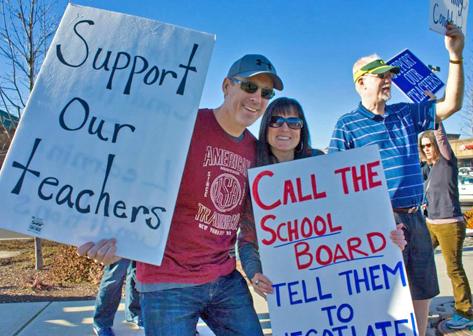 Medford teachers join with parents on the picket lines