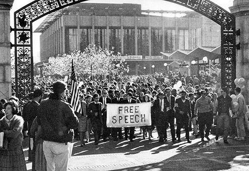 The Free Speech Movement on the march at UC Berkeley