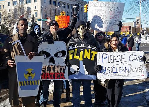 Flint residents demand action over the poisoning of their water