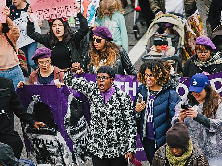 Protesters take to the streets of Los Angeles on International Women’s Day
