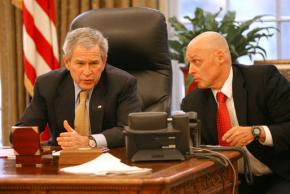George Bush and Treasury Secretary Henry Paulson