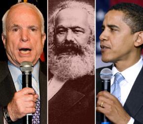 John McCain, Karl Marx and Barack Obama