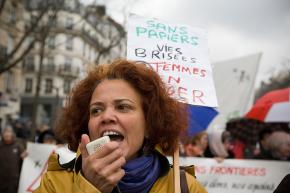 French protesters took to the streets in April to defend immigrant rights