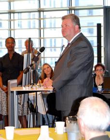 Seattle Mayor Greg Nickels speaks at a public function