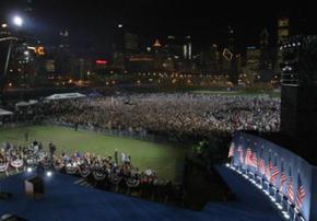 An immense crowd turned out to the Grant Park rally for Barack Obama