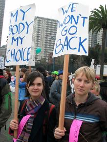 Marching in support of abortion rights in San Francisco