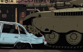 A scene from the animated documentary Waltz with Bashir