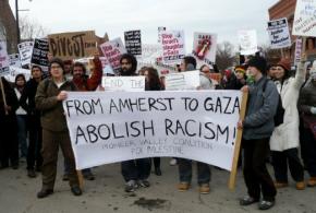 A range of organizations came out in Amherst, Mass., on February 7 in solidarity with the people of Gaza