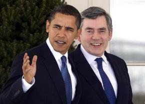 Barack Obama with British Prime Minister Gordon Brown