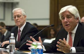 Two former CEOs of insurance giant AIG, Robert Willumstad and Martin Sullivan, testify before Congress