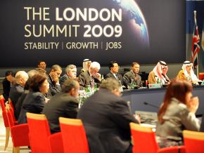 President Barack Obama with other heads of government at the G20 summit in London