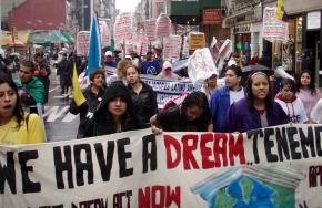 On the march for immigrant rights on May Day in New York City