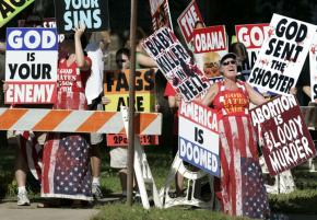 Members of the ultra-conservative Westboro Baptist Church picketed the funeral for Dr. George Tiller