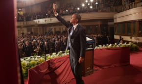 Barack Obama speaks at Cairo University during his trip to the Middle East