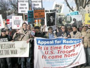 Antiwar veterans and service members on the march against the war in Iraq in 2007
