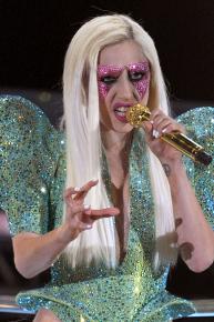 Lady Gaga performing at the Grammy Awards