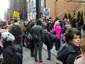 Hunter College students, faculty and staff rallied during the March 4 Day of Action