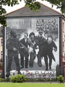 A mural in Derry commemorates the 1972 Bloody Sunday massacre in Northern Ireland
