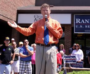 Rand Paul speaks to supporters in Northern Kentucky during the campaign