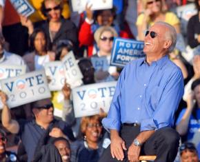 Vice President Joe Biden at a 2010 election rally in Philadelphia