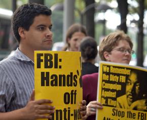 A Washington, D.C., protest against FBI raids on antiwar and international solidarity activists