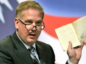 Glenn Beck performing on his Fox television show