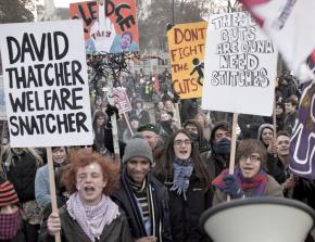 Protests in London on the day of parliament's vote on increased student fees