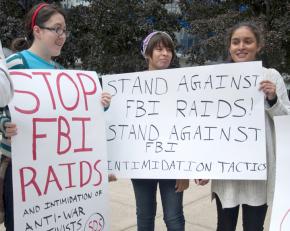 Students rally against FBI intimidation of antiwar and solidarity activists