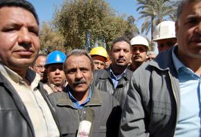 Workers at the Tora Cement factory held a sit-in over wages and working conditions in 2009
