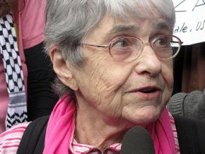 Hedy Epstein participating in the Gaza Freedom March
